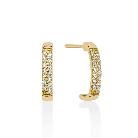 Orecchini SEMICERCHI IN ORO GIALLO E DIAMANTI 0.09 CT DONNA Miluna 