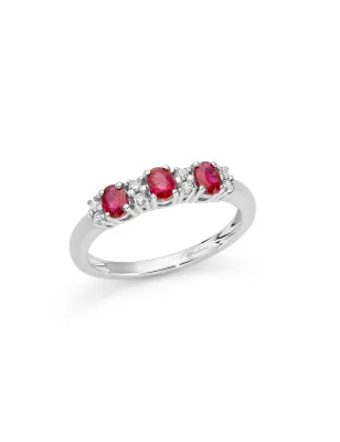 Anello CON RUBINI 0.63 CT E DIAMANTI 0.10 CT DONNA Miluna LE GEMME