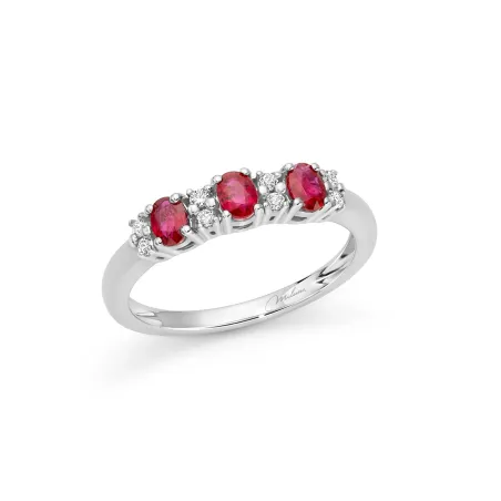 Anello CON RUBINI 0.63 CT E DIAMANTI 0.10 CT DONNA Miluna LE GEMME