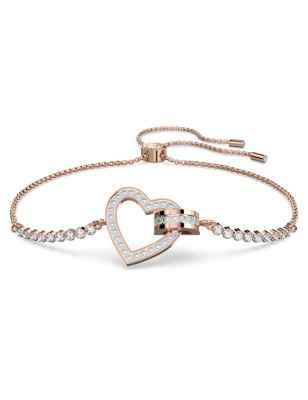 BRACCIALE LOVELY CUORE PLACCATO ORO ROSA DONNA SWAROVSKI 