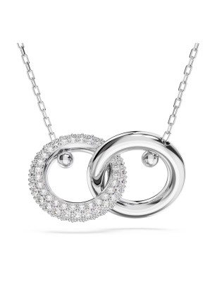 COLLANA DEXTERA PENDENTE ANELLO CONCATENATO DONNA SWAROVSKI 