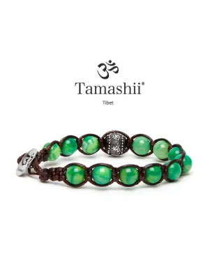 Bracciale Agata verde menta Donna-Uomo Tamashii Ruota Della Preghiera