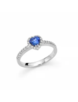 Anello in oro con cuore Tanzanite e Diamanti DONNA Miluna Le Gemme