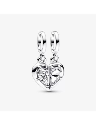 CHARM PENDENTE CUORE MAMMA FIGLIA DIVISIBILE DONNA PANDORA  792643C01 PANDORA