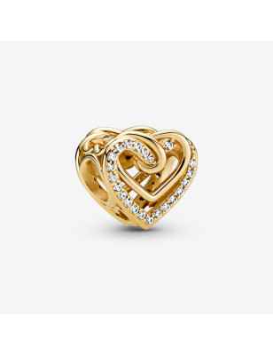 Charm Cuore Intrecciato dorato con pietre Donna Pandora