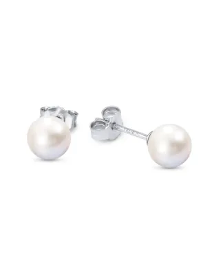 Orecchini oro bianco e perle Giapponesi 7.5-8mm Donna Demetra 