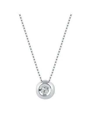 Collana punto luce oro bianco Diamante 0.08 Ct Donna Demetra 