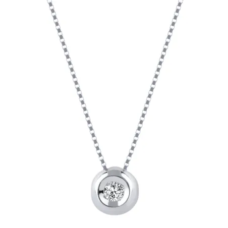 Collana punto luce oro bianco Diamante 0.08 Ct Donna Demetra 