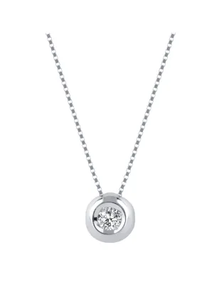 Collana punto luce in oro bianco Diamante 0.10 Ct Donna Demetra 