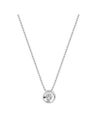 Collana punto luce oro bianco Diamante 0.02 Ct Donna Demetra 