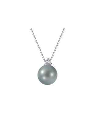 COLLANA ORO PERLA E DIAMANTE 0.02CT DONNA DEMETRA