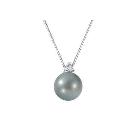 COLLANA ORO PERLA E DIAMANTE 0.02CT DONNA DEMETRA