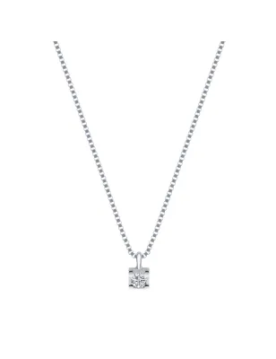 Collana Punto luce oro bianco Diamante 0.01 Ct Donna Demetra 