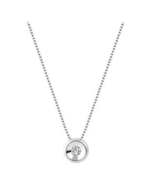 Collana punto luce oro bianco Diamante 0.03 Ct Donna Demetra 