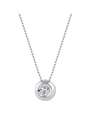 Collana in oro bianco e Diamante 0.16 Ct Punto Luce Donna Demetra 