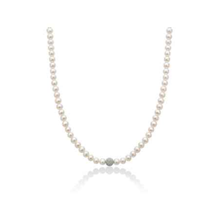 COLLANA PERLE BOULE DIAMANTATA ORO DONNA MILUNA LE PERLE