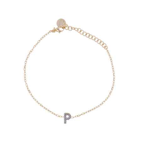 BRACCIALE LETTERA P CON ZIRCONI DONNA RUE DES MILLE 