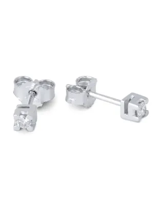 Orecchini in oro bianco e Diamanti 0.16 Ct Donna-Uomo Demetra 