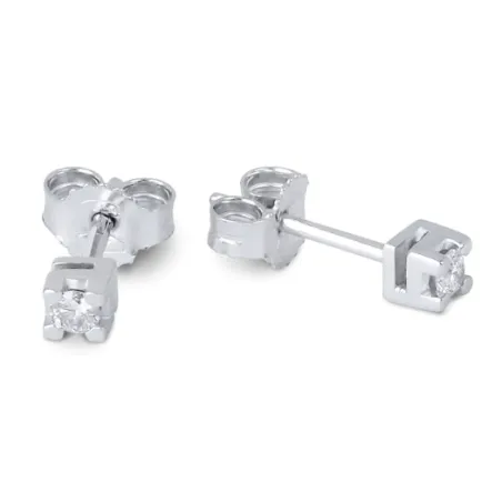 Orecchini in oro bianco e Diamanti 0.16 Ct Donna-Uomo Demetra 