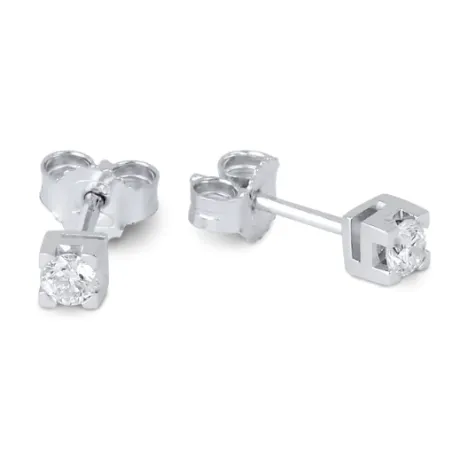 Orecchini in oro bianco e Diamanti 0.28 Ct Donna-Uomo Demetra 