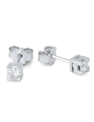 Orecchini in oro bianco e Diamanti 0.36 Ct Donna-Uomo Demetra 