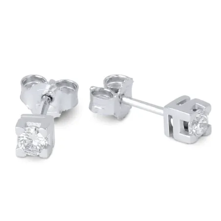 Orecchini in oro bianco e Diamanti 0.36 Ct Donna-Uomo Demetra 