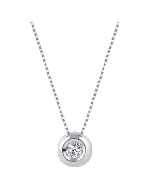 Collana Punto Luce in oro bianco Diamante da 0.22 Ct Donna Demetra 