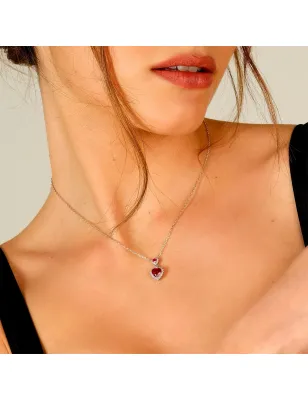 Collana con Due Cuori Rossi Donna Amen 