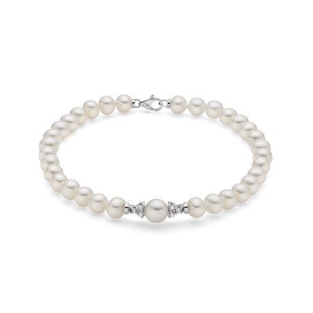 BRACCIALE PERLE ORO DIAMANTI DONNA MILUNA LE PERLE PBR3353 MILUNA