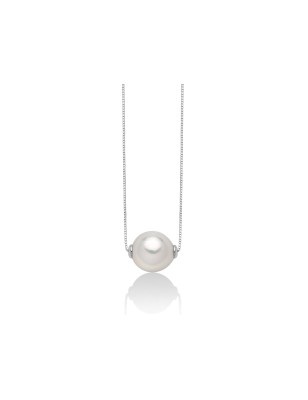 COLLANA ORO BIANCO PERLA AKOYA DONNA MILUNA LE PERLE