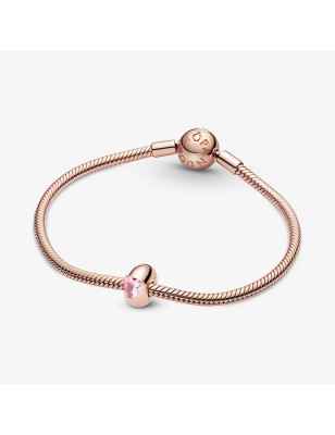 Charm Clip con Solitario a Cuore Rosa Donna Pandora