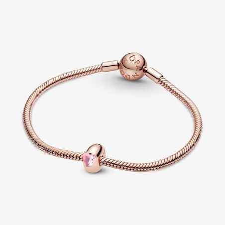 Charm Clip con Solitario a Cuore Rosa Donna Pandora