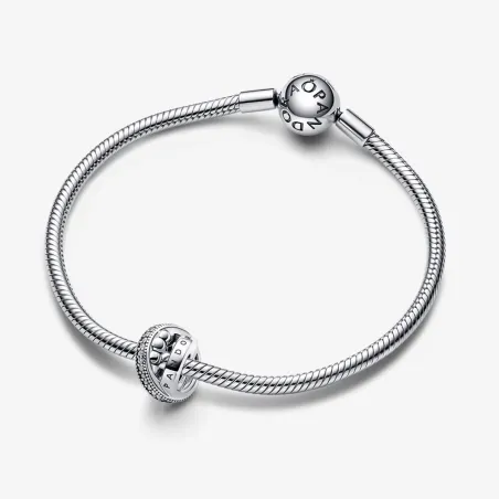 Charm Tripla Fascia Logo Pavé Sfere DONNA Pandora