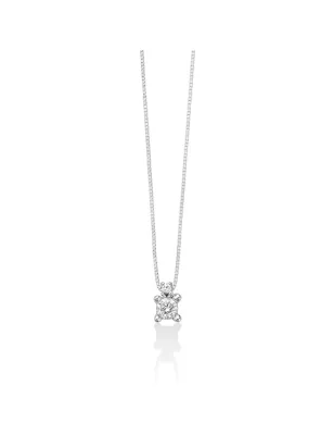 Collana Collier Punto Luce oro bianco Diamanti 0.13 Ct Donna Miluna 