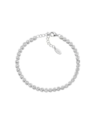 Bracciale Tennis Diamonds con Cuori bianchi Donna Amen