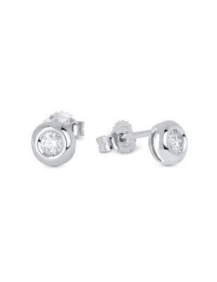 Orecchini in oro bianco Diamanti 0.24 Ct Donna Demetra