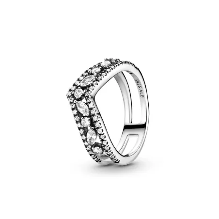 Anello chevron doppio taglio marquise scintillante M52 Donna Pandora