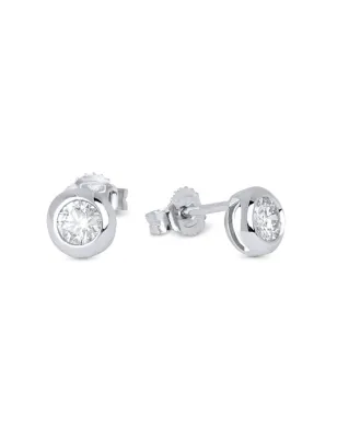 Orecchini Punto luce oro bianco diamanti 0.44 Carati Donna Demetra