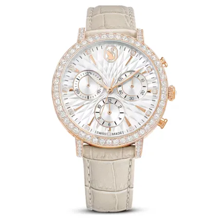 Orologio Matrix Tennis in pelle beige Donna Swarovski