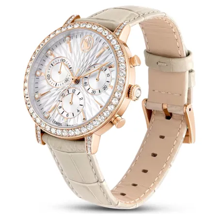 Orologio Matrix Tennis in pelle beige Donna Swarovski