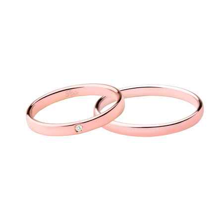 ANELLO FEDE NUZIALE IN ORO ROSA UOMO-DONNA POLELLO 