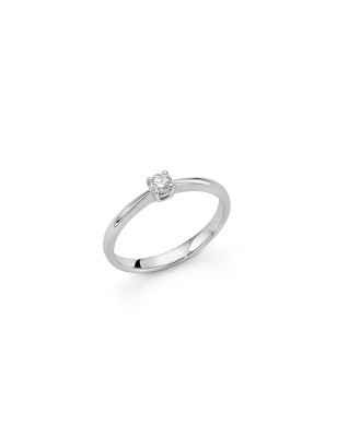 Anello Solitario oro bianco Diamante 0.18 Ct Donna Miluna I Diamanti