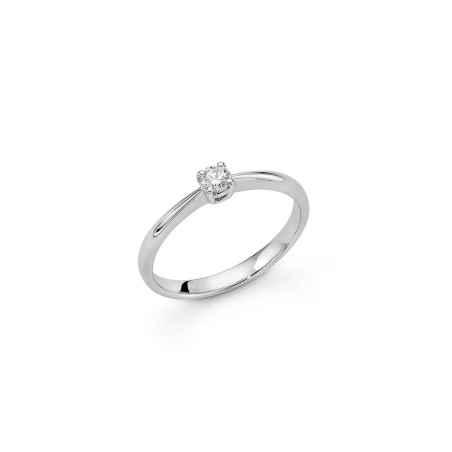 Anello Solitario oro bianco Diamante 0.18 Ct Donna Miluna I Diamanti