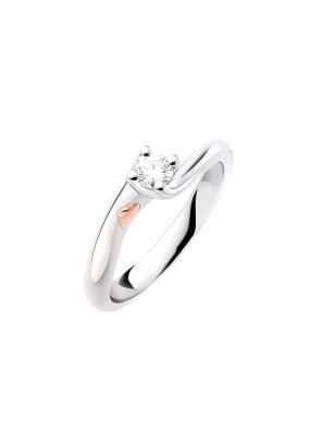 Anello Solitario Platino Diamante 0.19 Ct Donna Polello