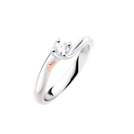 Anello Solitario Platino Diamante 0.19 Ct Donna Polello