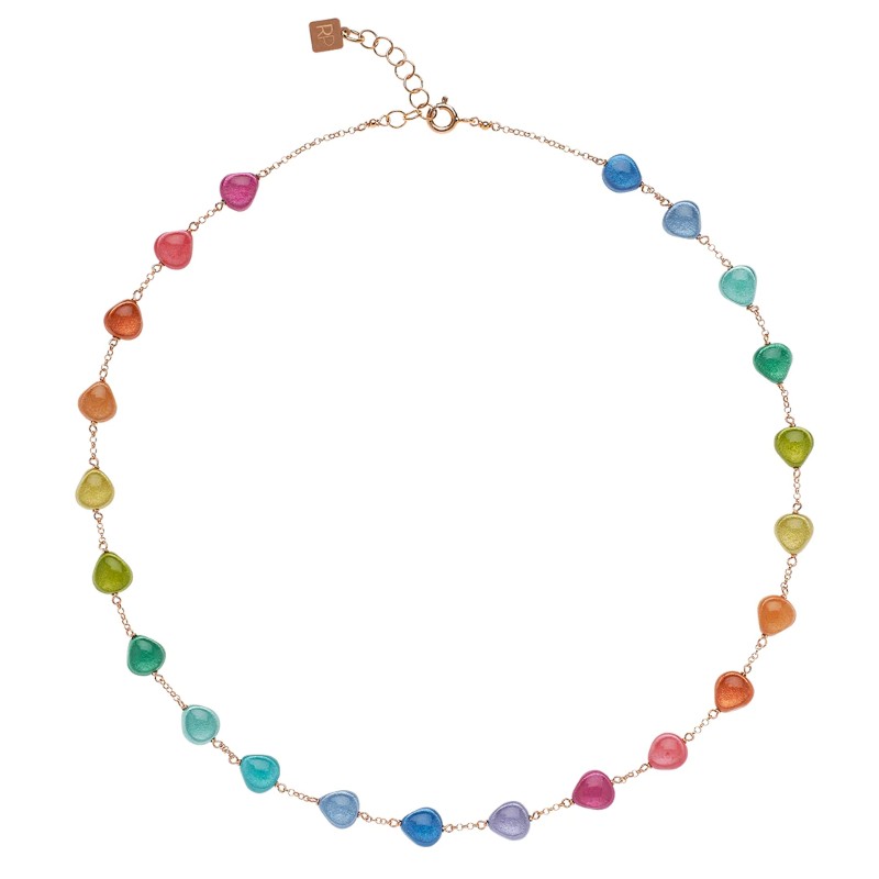 COLLANA RAINBOW DOUBLE DONNA ROSSOPREZIOSO SEMINO D'AMORE