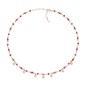 COLLANA ROSE' CHARM CUORI E CRISTALLI RUBINO AMEN