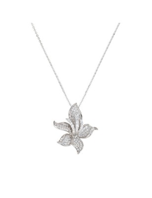 COLLANA ORCHIDEA ZIRCONI BIANCHI DONNA AMEN  CLFILUBBZ AMEN