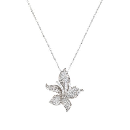 COLLANA ORCHIDEA ZIRCONI BIANCHI DONNA AMEN  CLFILUBBZ AMEN