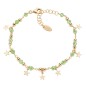 BRACCIALE CHARM DORATO E CRISTALLI VERDI AMEN